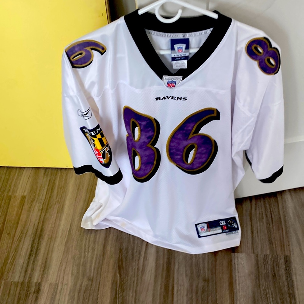 Ravens vintage shirt Todd Heap #86 tight end. White Jersey , Authentic NFL
